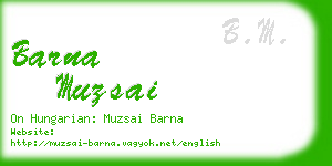 barna muzsai business card